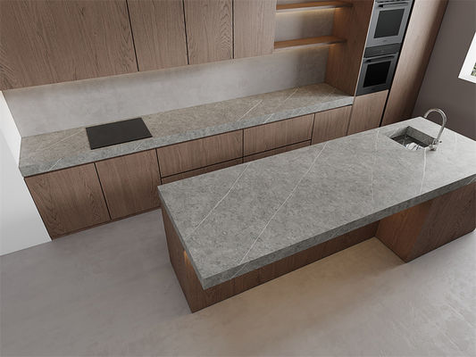 खरीदें होटल की दीवारों के लिए ग्रे मैट सिंटर्ड स्टोन स्लैब 1420x2700mm ऑनलाइन निर्माण