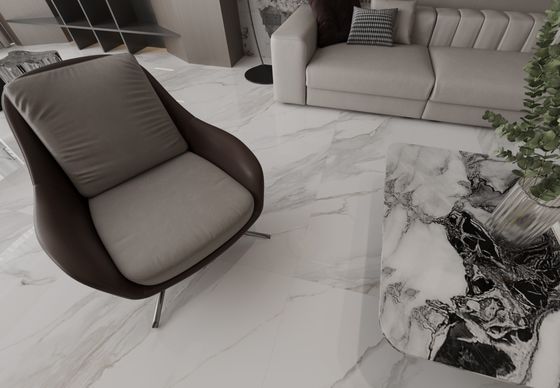 खरीदें कैरारा 1mx1m फायरब्रिक आधुनिक अंदरूनी फर्श पॉलिश किए गए लिविंग रूम और सजावट के लिए ग्लेज्ड पोर्सिलेन टाइल ऑनलाइन निर्माण