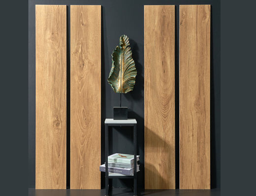 खरीदें 250x1500 मिमी लकड़ी के चीनी मिट्टी की टाइल सफेद शरीर 0.05% W.A ऑनलाइन निर्माण