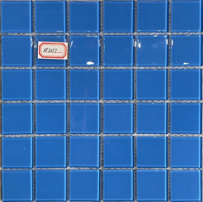 तैराकी पूल के लिए 48x48mm नीले कांच के मोज़ेक टाइल्स 300x300mm