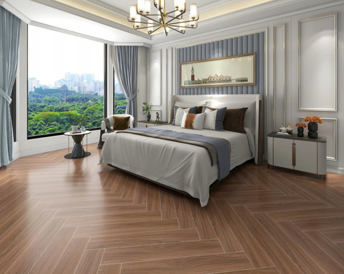 इंटीरियर वॉल फ्लोर के लिए ब्राउन वुडन पोर्सिलेन टाइल्स 150x900mm