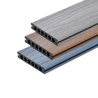 WPC डेकिंग बोर्ड 140x23mm वाटरप्रूफ आउटडोर फ्लोरिंग सामग्री