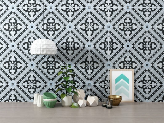 ग्रे और व्हाइट 20x20cm सिरेमिक देहाती टाइल, इनडोर फर्श के लिए