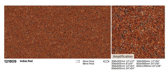 लाल एसिड-प्रतिरोधी आउटडोर क्ले फ़र्शिंग टाइल 600x1200mm