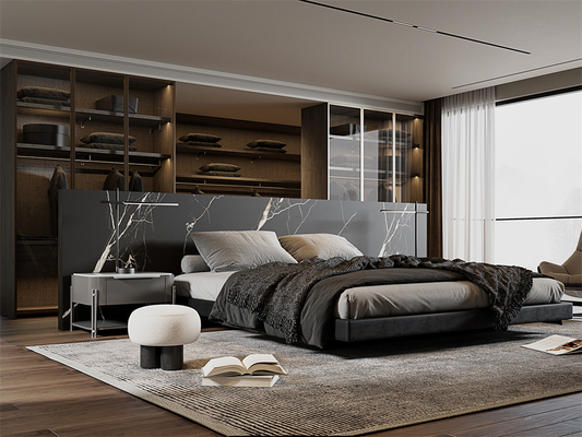 लिविंग रूम के लिए काला 1420x2700 मिमी मैट सिंटेड स्टोन स्लैब