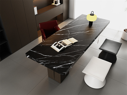 काउंटरटॉप के लिए 1420x2700mm मैट ब्लैक सिंटर्ड स्टोन स्लैब