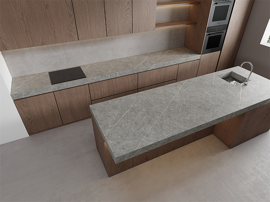 होटल की दीवारों के लिए ग्रे मैट सिंटर्ड स्टोन स्लैब 1420x2700mm