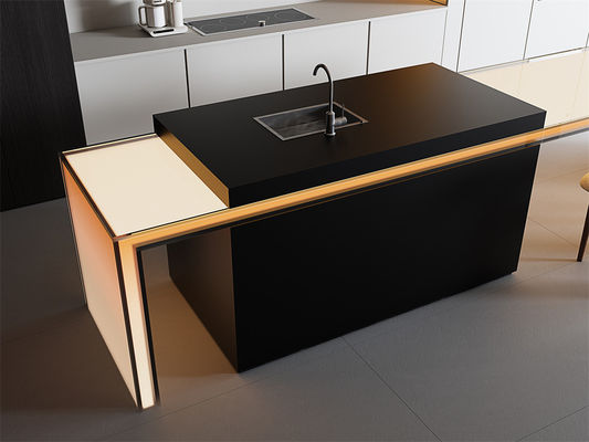 आंतरिक सजावट के लिए ब्लैक मैट सिंटर्ड स्टोन स्लैब 1600x3200mm