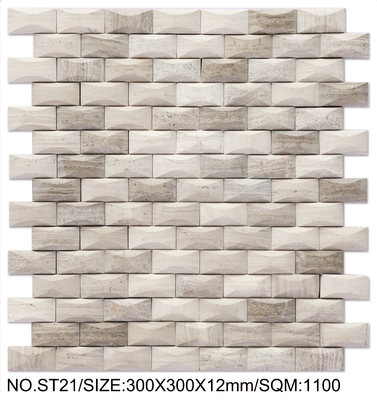 सजावट और निर्माण के लिए वाटरप्रूफ और एंटी-स्लिप बेज 300x300mm नेचुरल स्टोन मोज़ेक