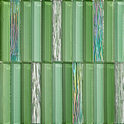 ग्रीन स्क्रैच प्रतिरोधी 300x300 मिमी ग्लास मोज़ेक पुनर्निर्माण और बेडरूम के लिए