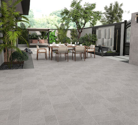 Antibacterial Retro Matt Light Gray Ceramic Paving Tiles 600x600mm Exterior Floor Tiles 12mm for Balcony