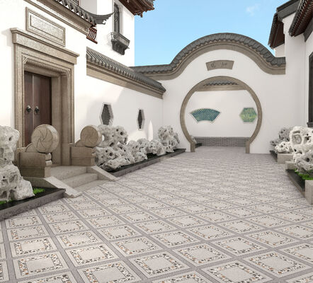 Light Gray Acid-Resistance 600x600mm Retro Outside Floor Paving Ceramic Tile For Countyard And Swimming Pool