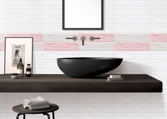 बाथरूम आधुनिक डिजाइन के लिए 75x300mm चमकदार सिरेमिक दीवार टाइल