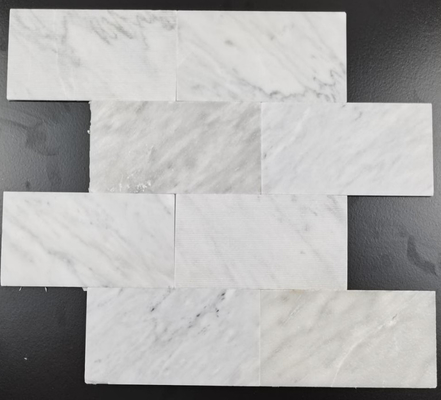 सफ़ेद संगमरमर मोज़ेक टाइल 300x300mm स्व-चिपकने वाला दीवार सजावट