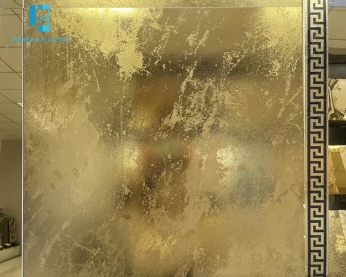 सोने के रंग की चीनी मिट्टी के फर्श की टाइलें 600x600mm चमकदार मैट फिनिश