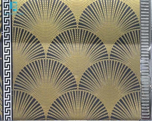 600x600mm गोल्डन पोर्सिलेन फर्श टाइल एंटी-स्लिप 3डी इंकजेट डिज़ाइन