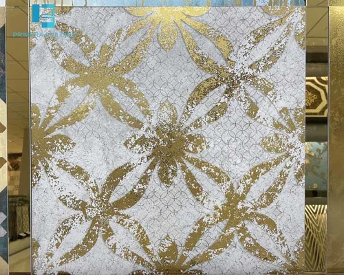 उच्च चमक सोना सजावटी चीनी मिट्टी के बरतन तल टाइलें 600X600MM