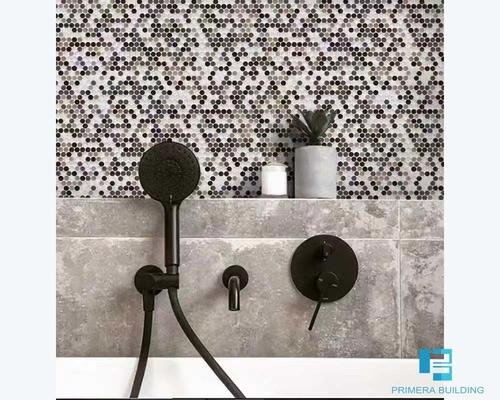 बटन के आकार की सिरेमिक पूल मोज़ेक टाइलें 303x303mm मिश्रित रंग